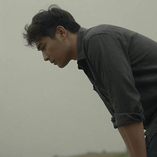 Side Profile of Man Bending Forward