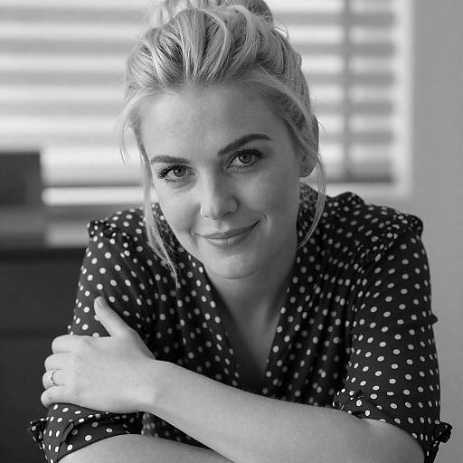 Elegant Blonde in Black-and-White Portrait