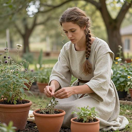 Visigoth Woman Healer in Herbal Garden