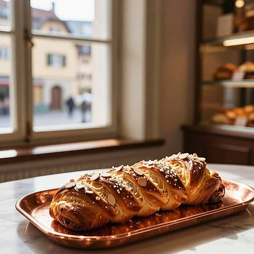 Almond Braid Pastry in Cozy Bakery