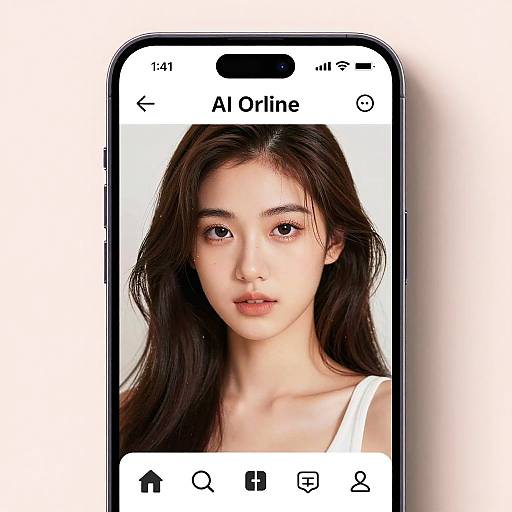 Futuristic Smartphone AI Filter Selfie