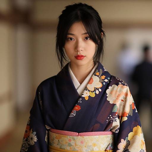 Realistic Asian Woman in Kimono