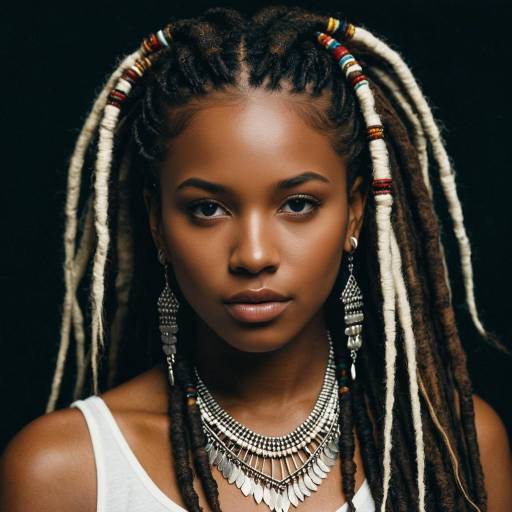 Dreadlocked Woman Adorned in Jewelry