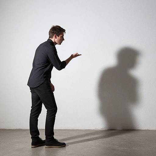 Man Engages Rebellious Shadow Dialogue