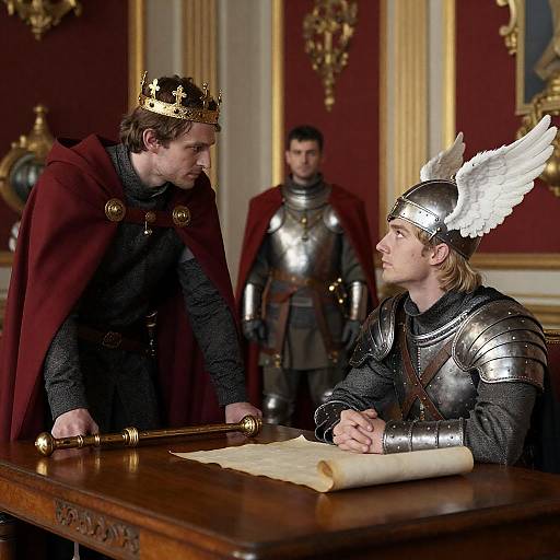 Regal Meeting in an Ornate Room