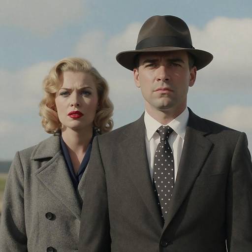 Classic Film Noir Portrait of Couple