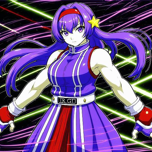 Illustration of Asamiya athena, the king of fighters in the style of Goma (yoku yatta hou jane)