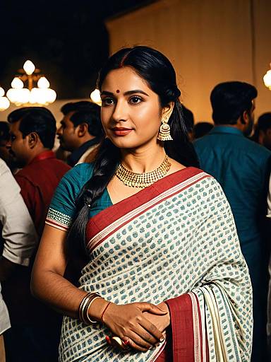 Candid Portrait in Malmal Saree