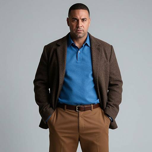 Serious Man in Casual Outfit