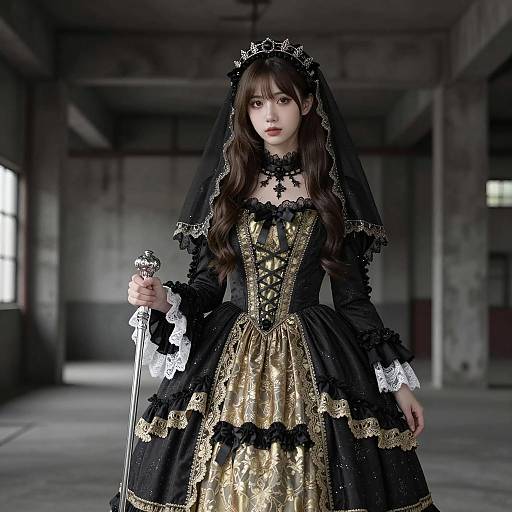 Gothic Elegance in an Industrial Setting