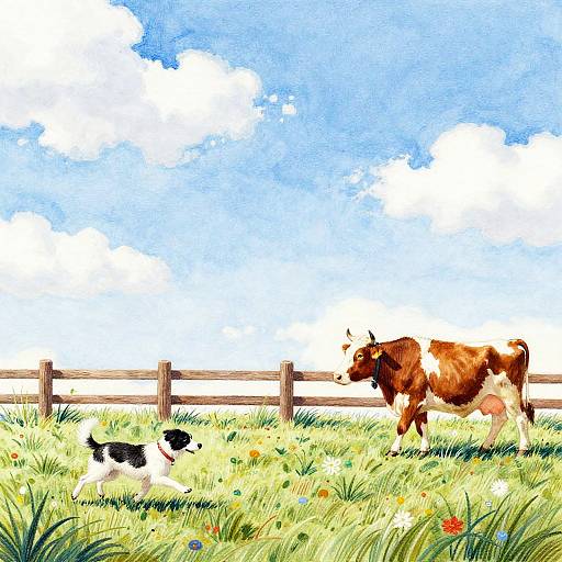 Watercolor and Colored Pencil Outdoor Animals