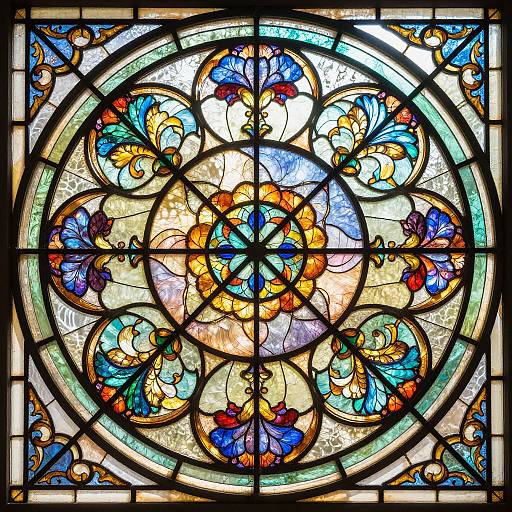 Art Nouveau Stained Glass Circles