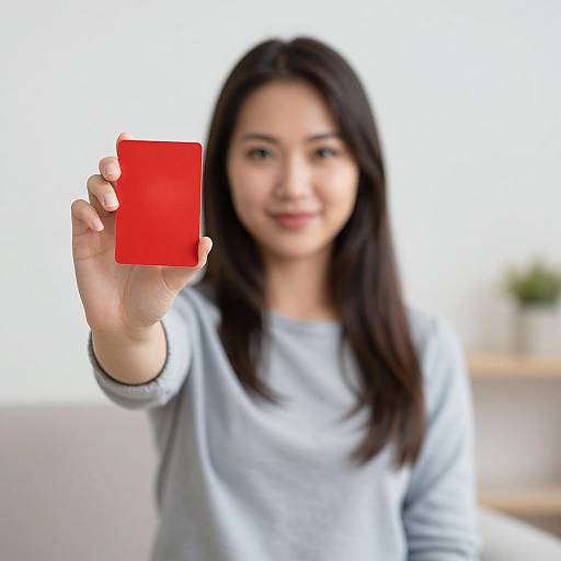 Woman Showing Red Card