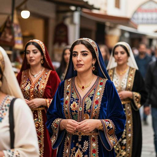 Traditional Turkish Women in Bazaar