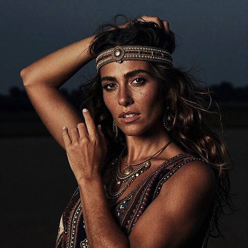 Portrait of Woman in Ornamental Clothing