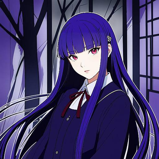 Illustration of Asagami fujino, kara no kyoukai in the style of Yu yu