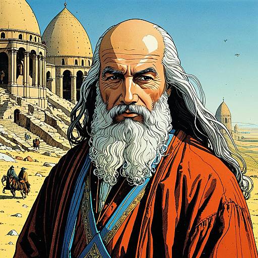 Leonardo da Vinci in Moebius Style
