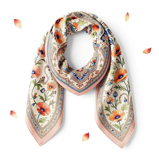 Elegant Floral Scarf Vector Pattern