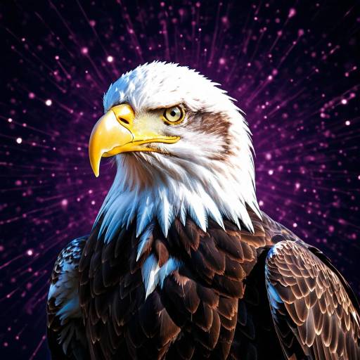 Radiant Bald Eagle with Ultraviolet Glow Radiant Bald Eagle with Ultraviolet Glow