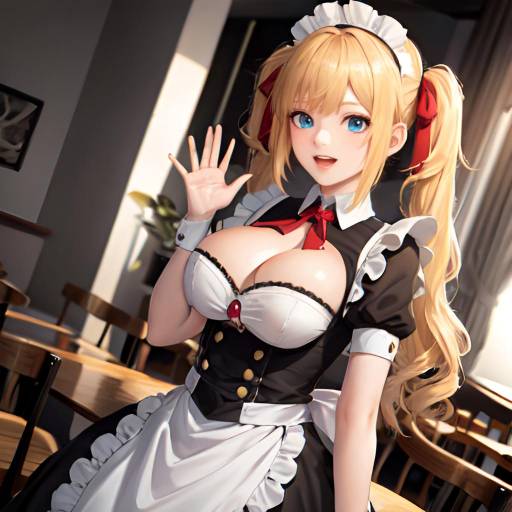 Aesthetic Anime General in Café Setting