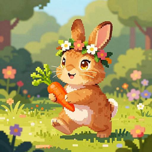 Charming Ginger Bunny in Garden