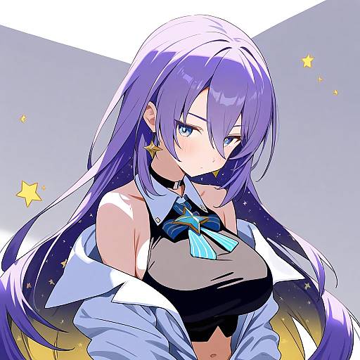 Illustration of Moona hoshinova (1st costume), hololive in the style of Try (lsc)