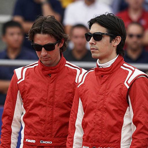 Dynamic Duo in Racing Suits