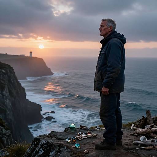 Weathered Coastguard at Twilight Cliff
