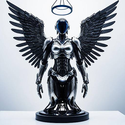 Futuristic Cybernetic Angel Statue