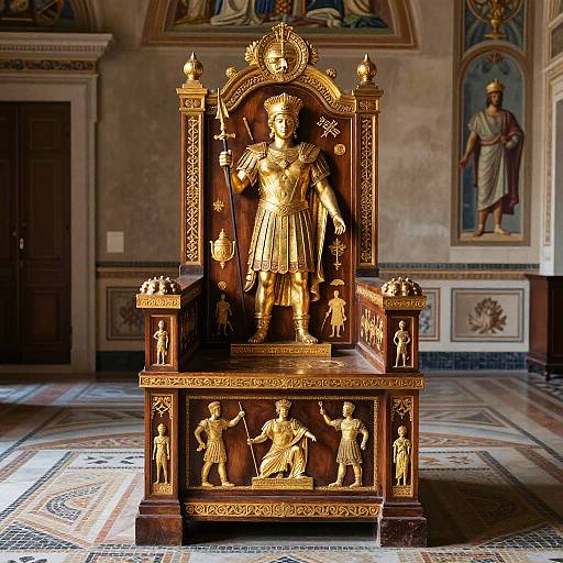 Ancient Roman Throne in Opulent Villa