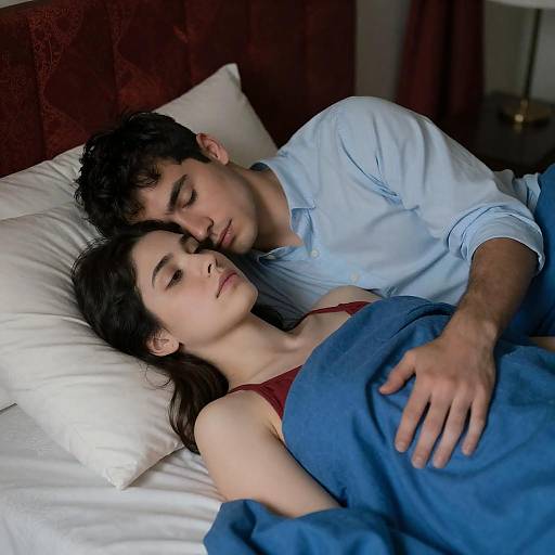 Young Couple Lying in Bed