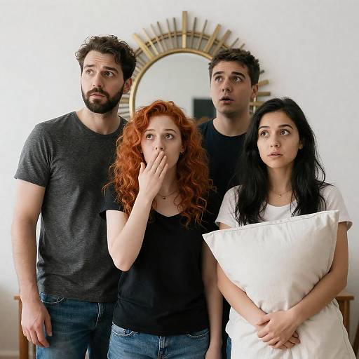 Surprised Expressions in Bright Indoor Setting