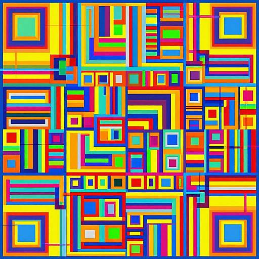 Vibrant Recursive Colorful Grid