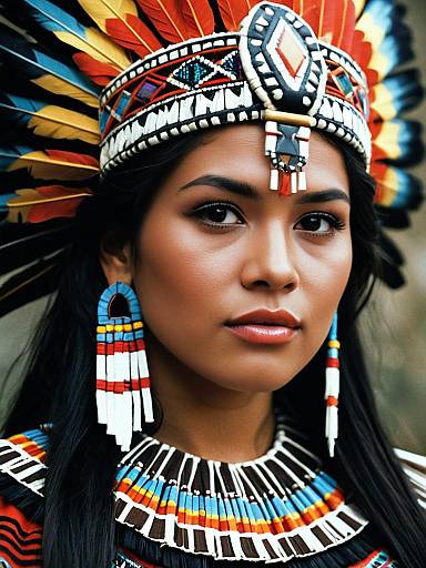 Photorealistic Aztec Princess Headshot