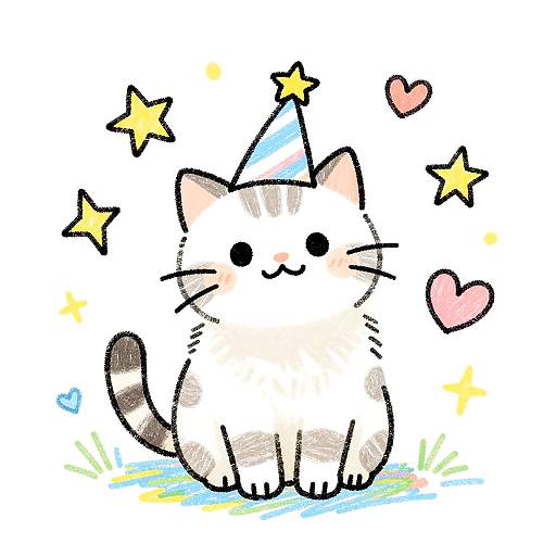 Whimsical Playful Kitten Sketch