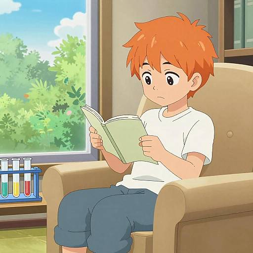 Shōnen Manga Child Reading Scene
