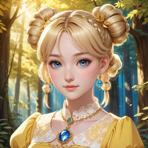 Elegant Anime Portrait in Fantasy Setting