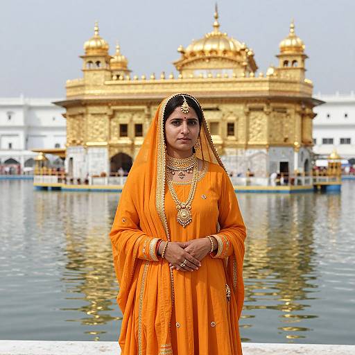 Sikh Woman by Golden Temple
