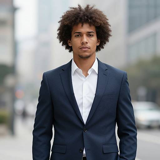 Afro European Man in Tailored Suit