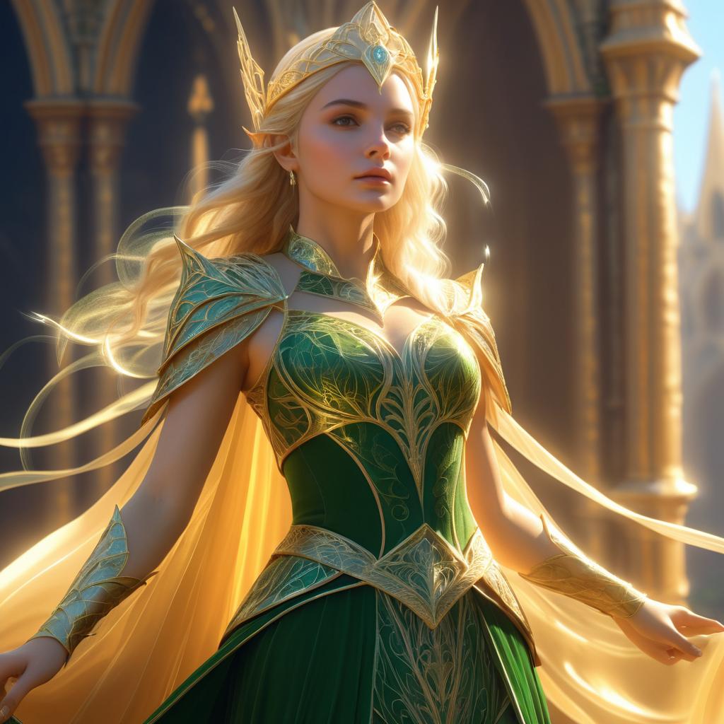 Heroic Elven Princess in High Fantasy