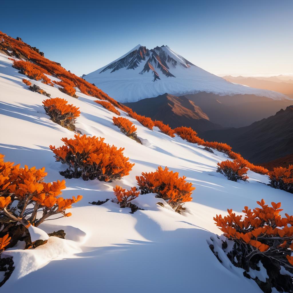 Cinematic Volcanic Mountains at Sunrise