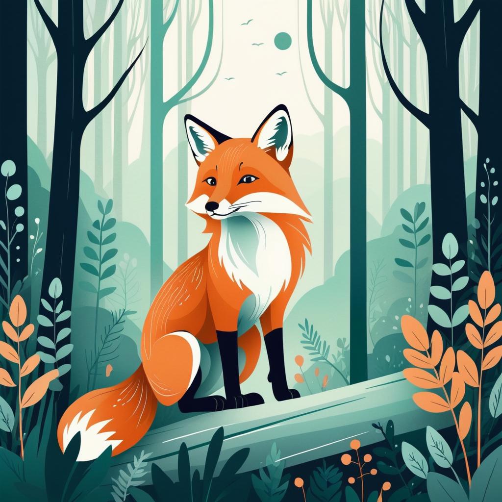 Curious Fox in a Magical Forest