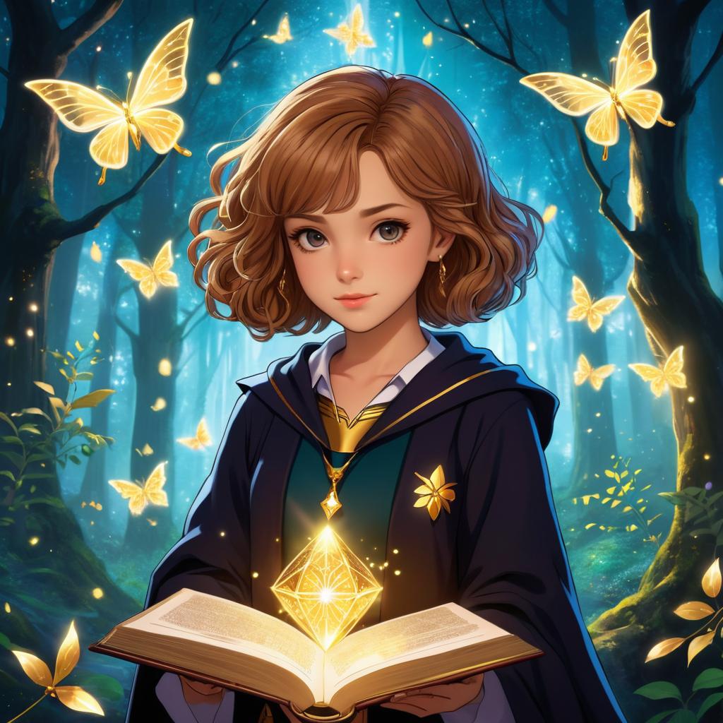 Anime Hermione in Enchanted Forest