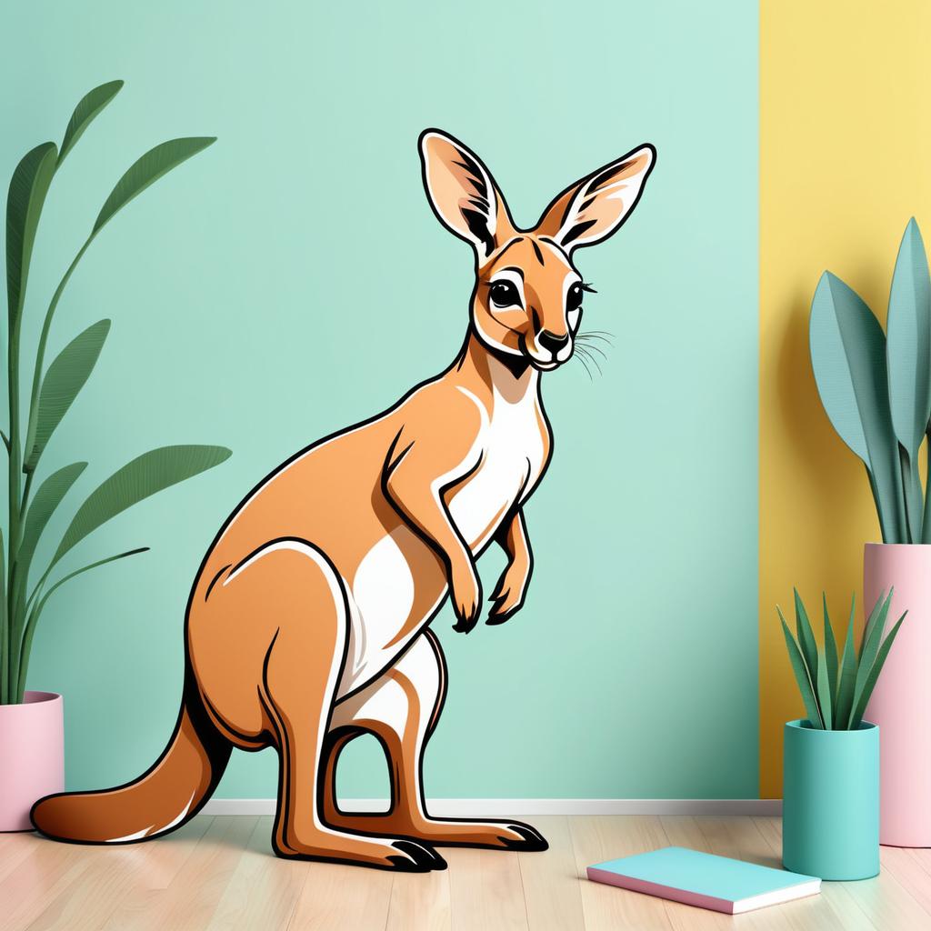 Curious Kangaroo Vector Art for Kids