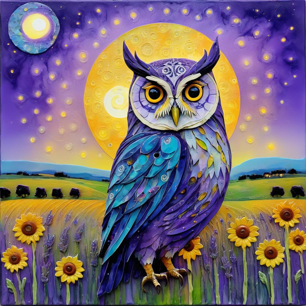 Majestic Owl in Twilight Fields