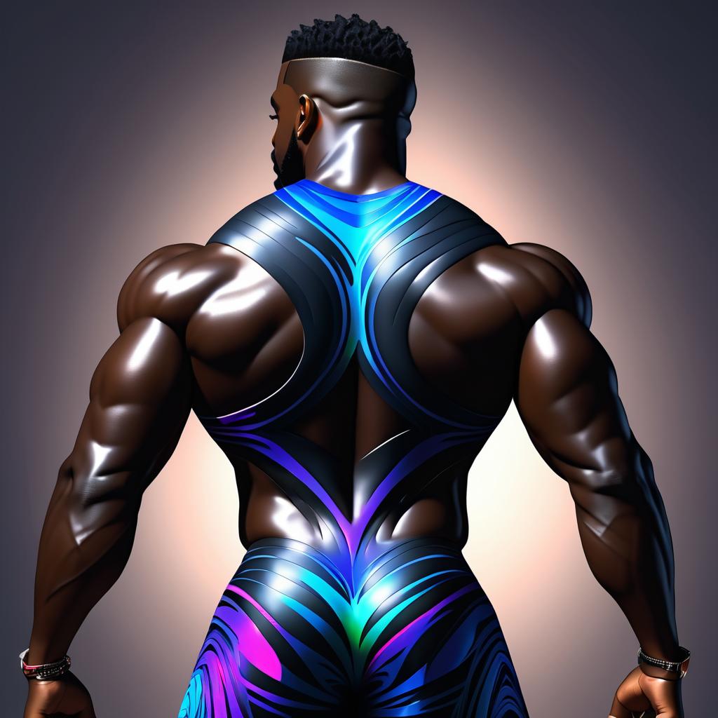 Abstract Portrait of Muscular African Man