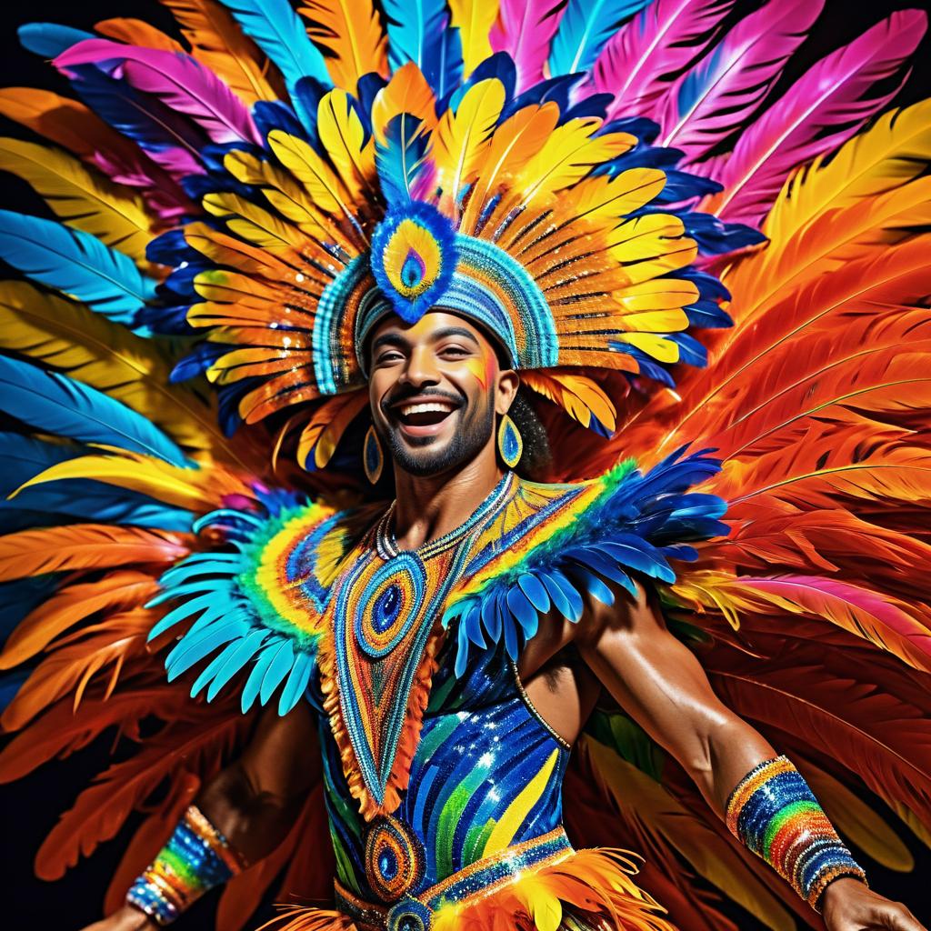 Vibrant Charismatic Male at Rio Carnival