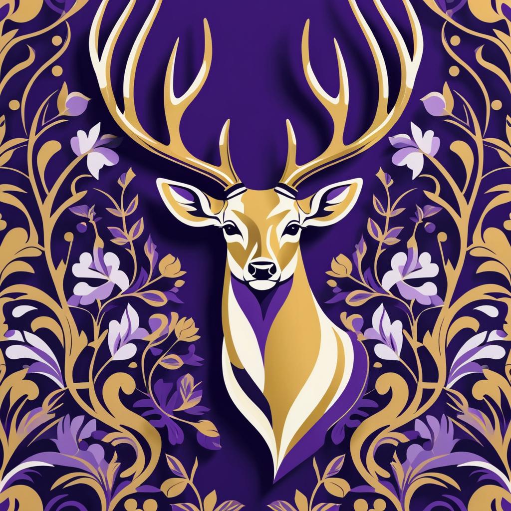 Elegant Deer Illustration in Matisse Style