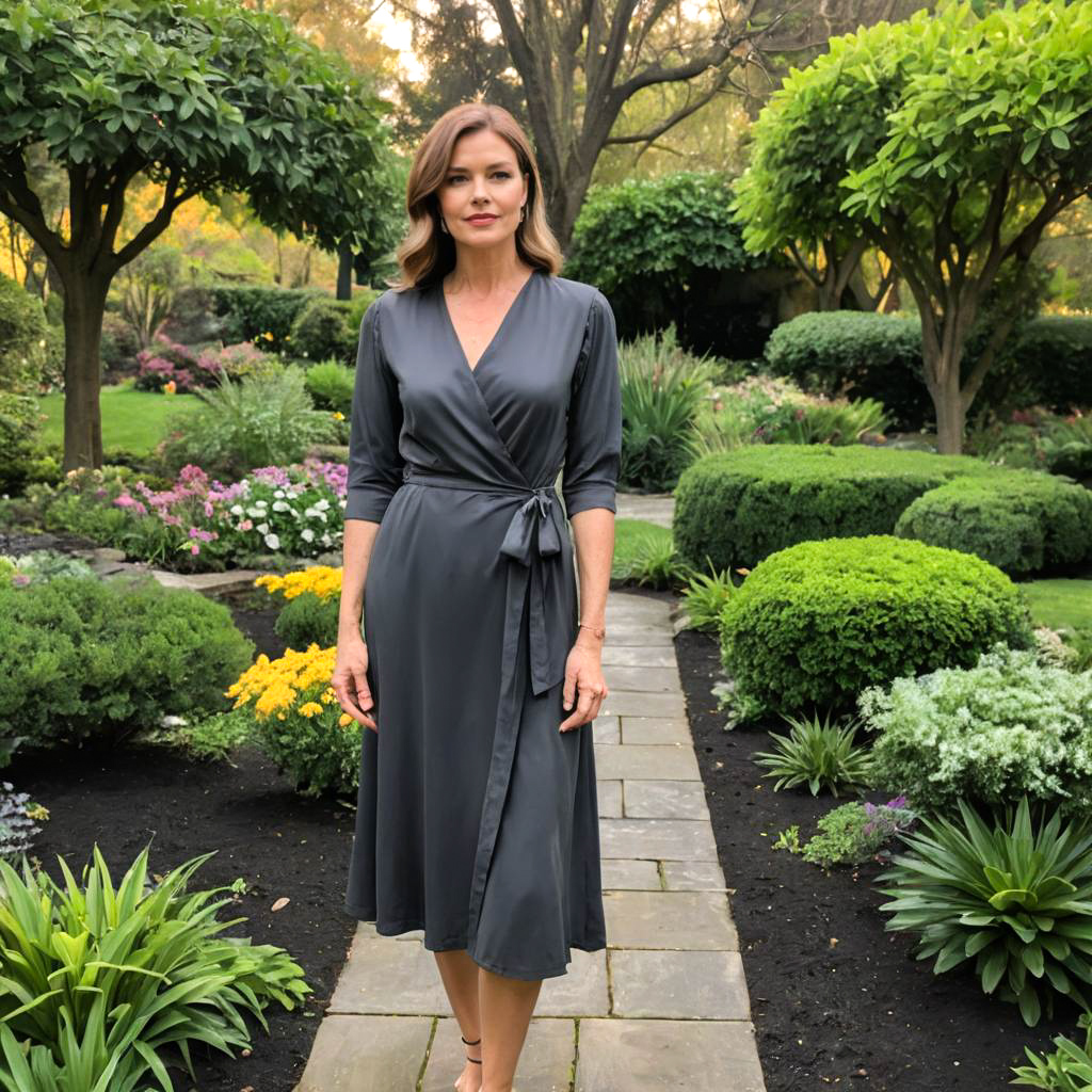 Serene Garden with Aiden in Wrap Dress