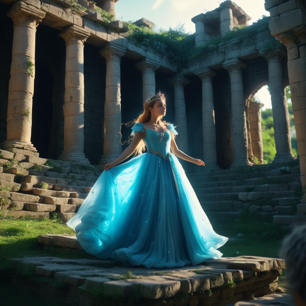 Cinematic Fairy Princess in Ancient Ruins